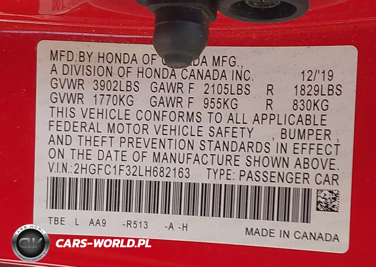2020 Honda Civic Ex VIN:2HGFC1F32LH682163 - 9