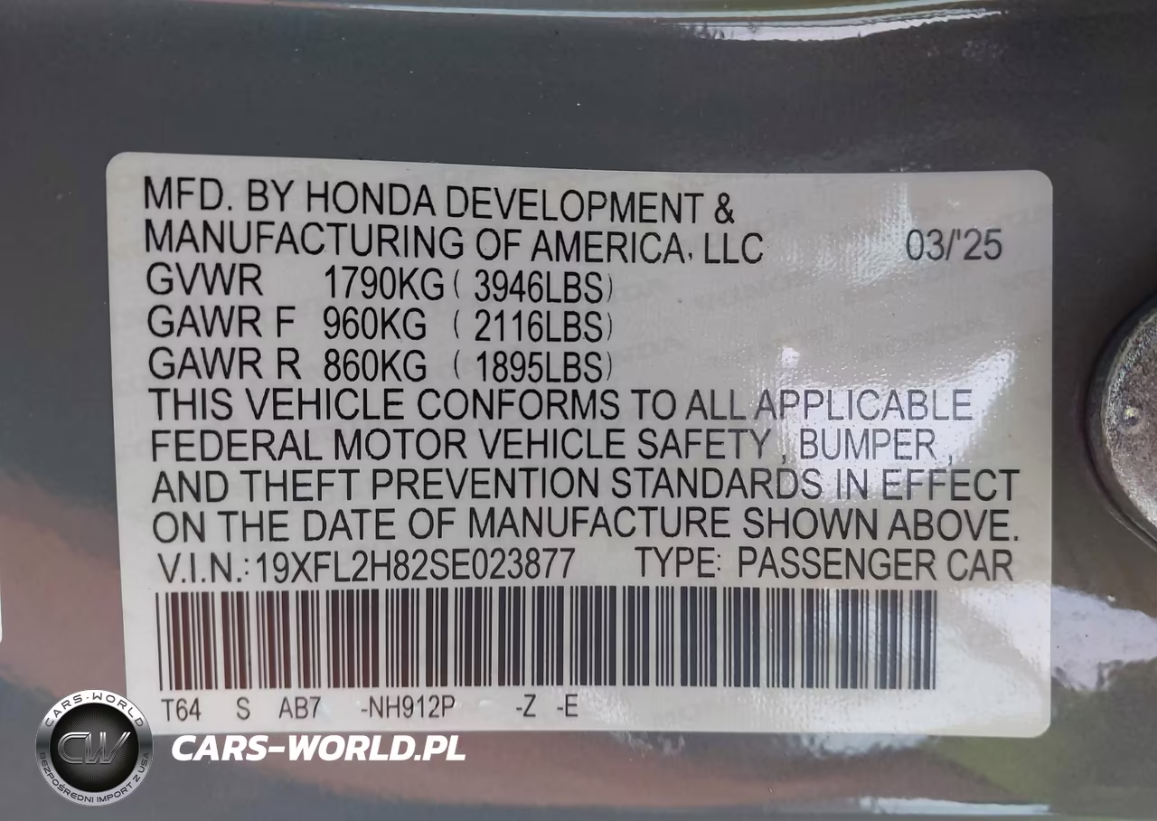 2025 Honda Civic Sedan Sport VIN:19XFL2H82SE023877 - 9