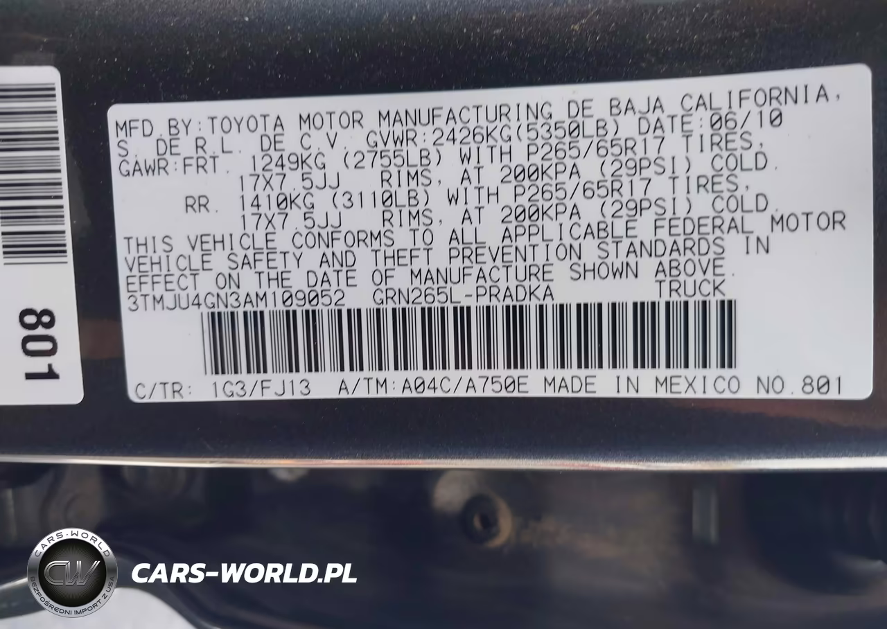 2010 Toyota Tacoma Prerunner V6 VIN:3TMJU4GN3AM109052 - 9