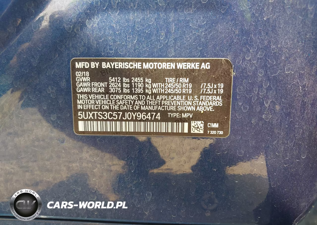 2018 BMW X3 M40I VIN:5UXTS3C57J0Y96474 - 9