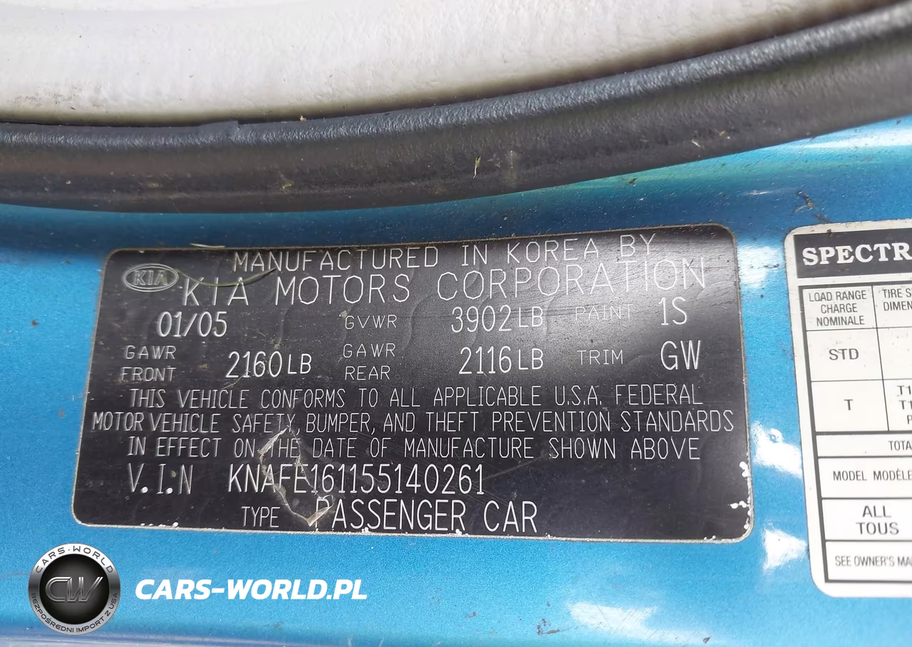2005 Kia Spectra5 VIN:KNAFE161155140261 - 9