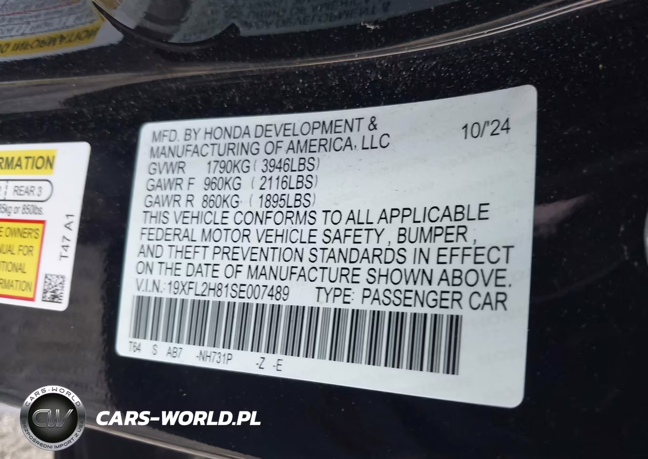 2025 Honda Civic Sedan Sport VIN:19XFL2H81SE007489 - 9