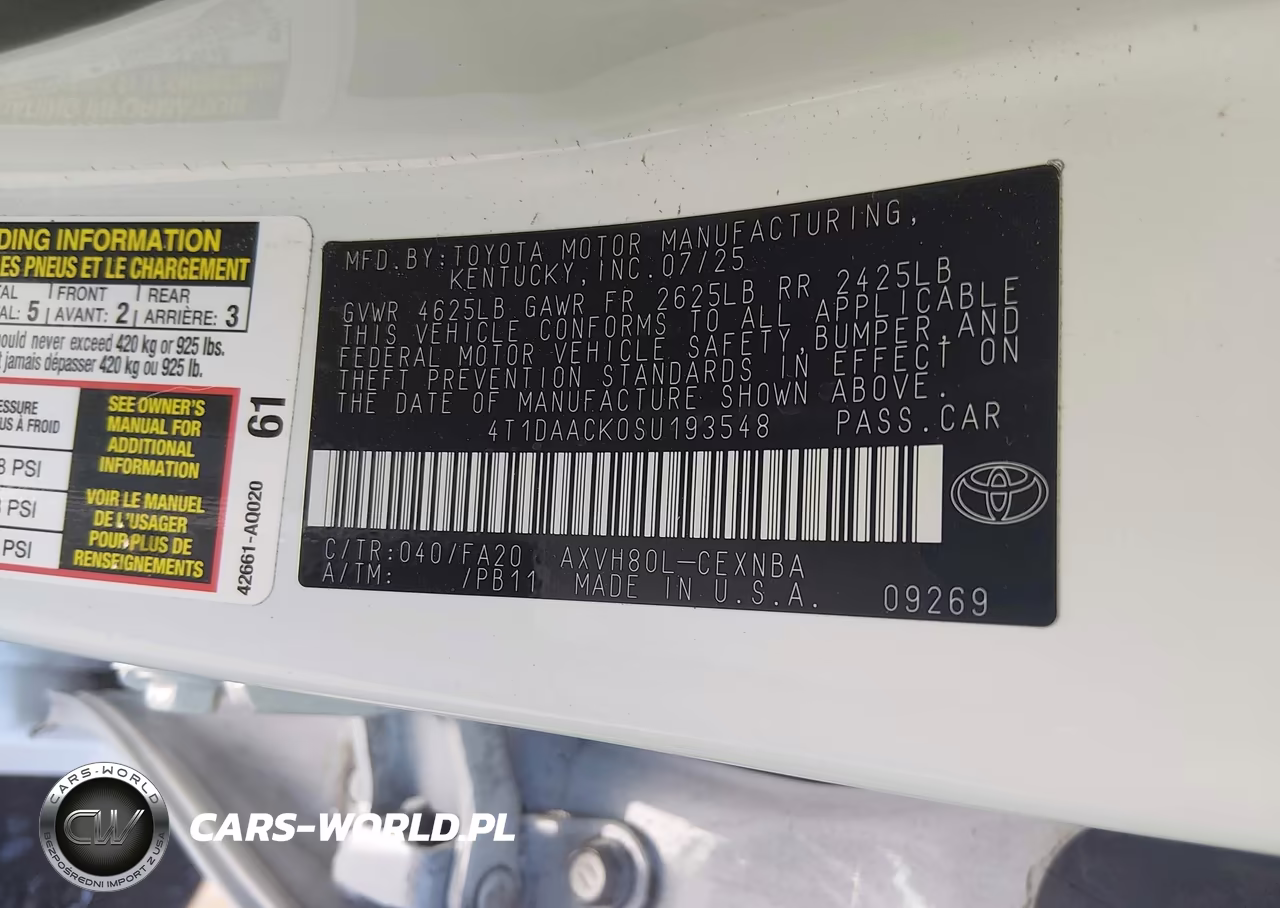 2025 Toyota Camry Le VIN:4T1DAACK0SU193548 - 9