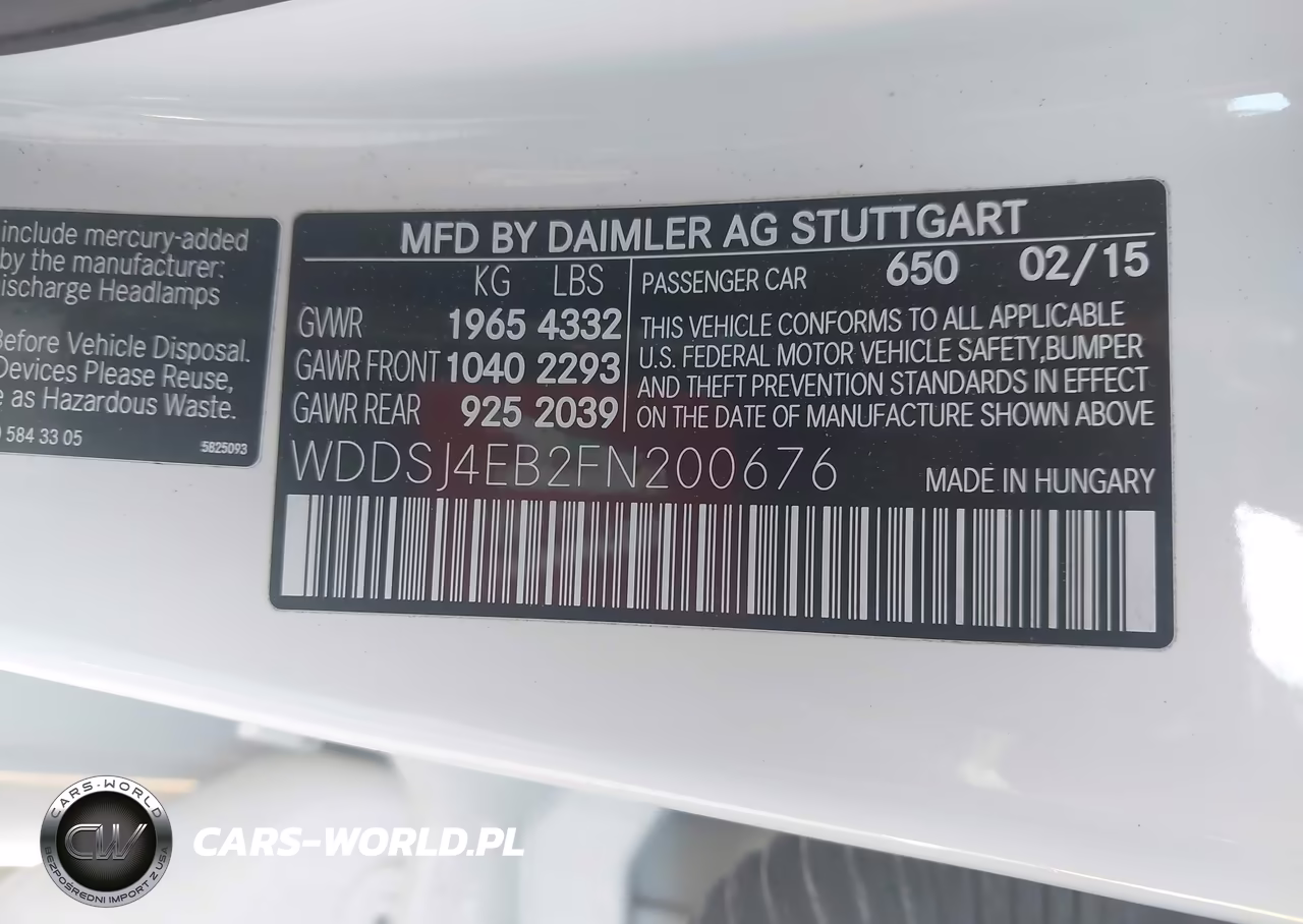 2015 Mercedes-Benz Cla 250 VIN:WDDSJ4EB2FN200676 - 9