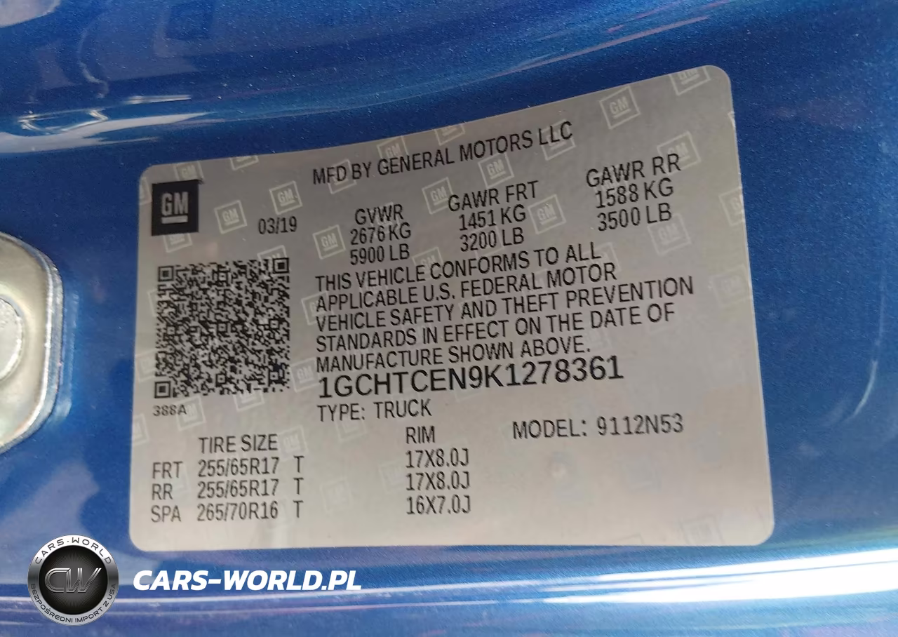 2019 Chevrolet Colorado Lt VIN:1GCHTCEN9K1278361 - 9