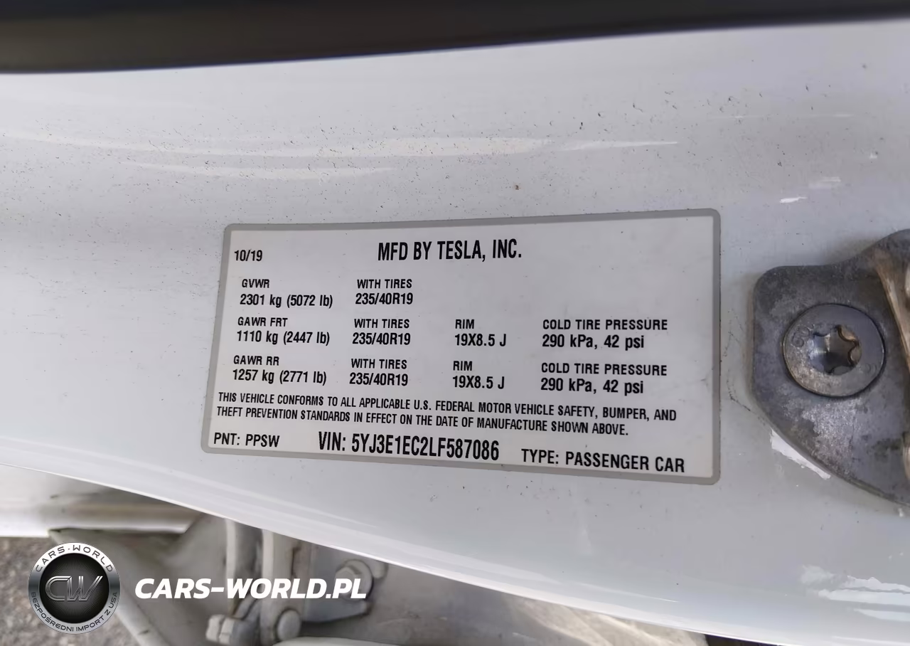 2020 Tesla Model 3 Performance Dual Motor All-Wheel Drive VIN:5YJ3E1EC2LF587086 - 9