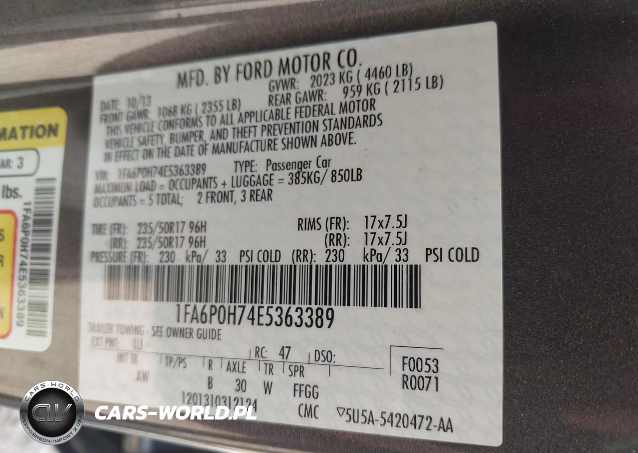 2014 Ford Fusion Se VIN:1FA6P0H74E5363389 - 9