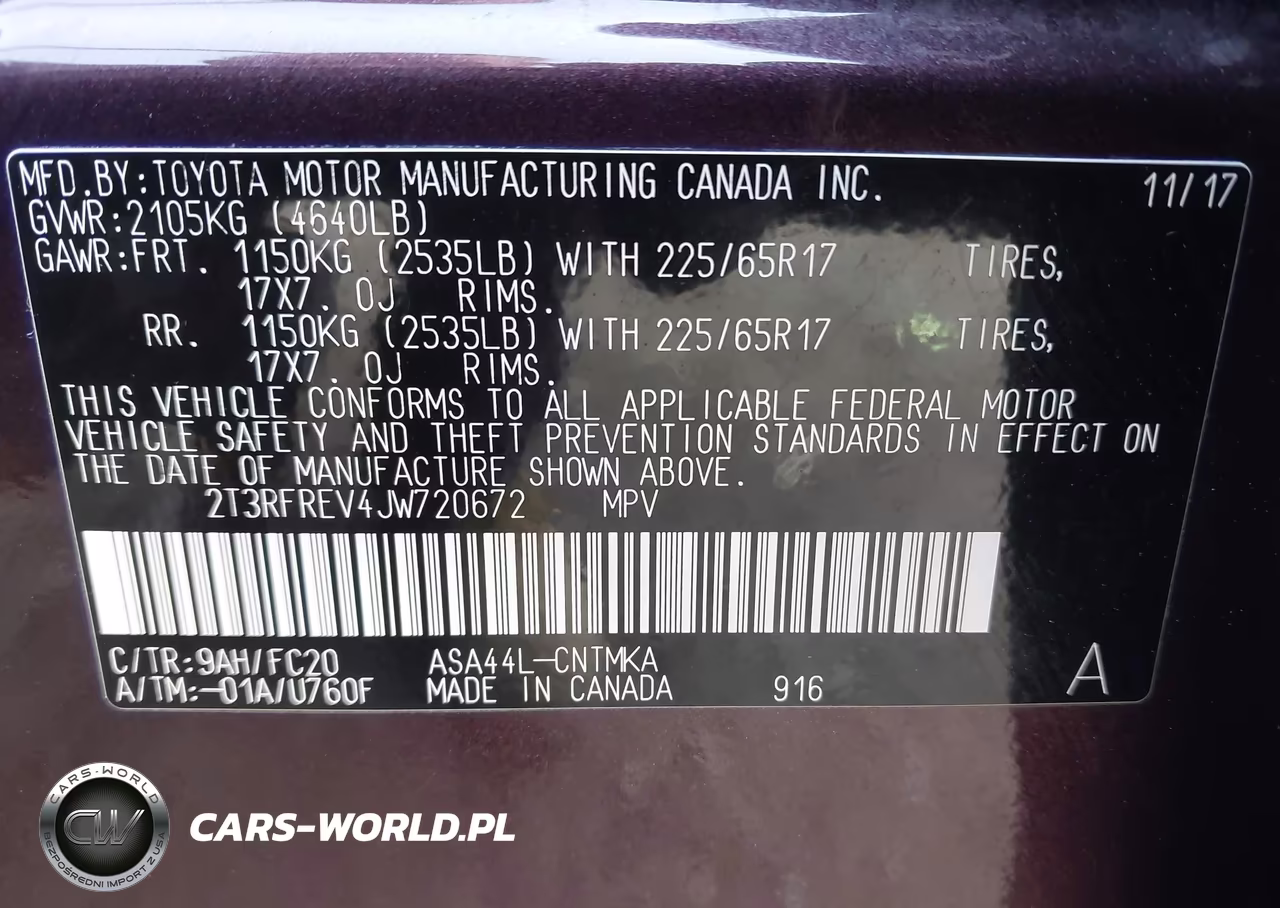 2018 Toyota Rav4 Xle VIN:2T3RFREV4JW720672 - 9