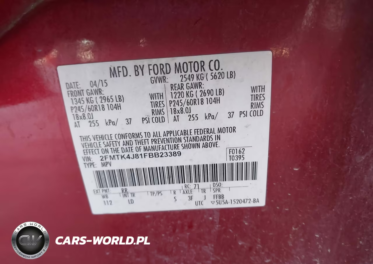 2015 Ford Edge Sel VIN:2FMTK4J81FBB23389 - 9