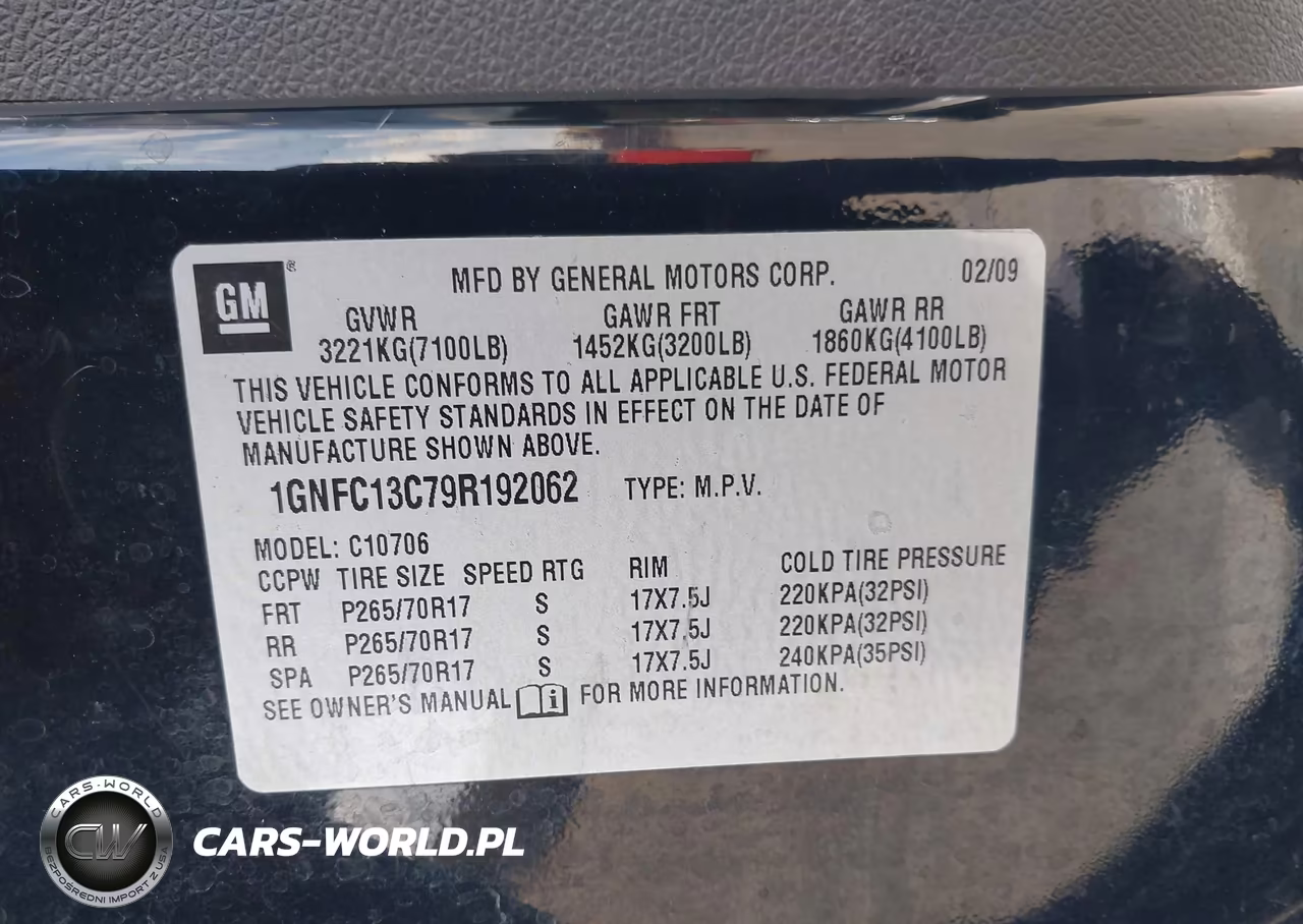 2009 Chevrolet Tahoe Ls VIN:1GNFC13C79R192062 - 9
