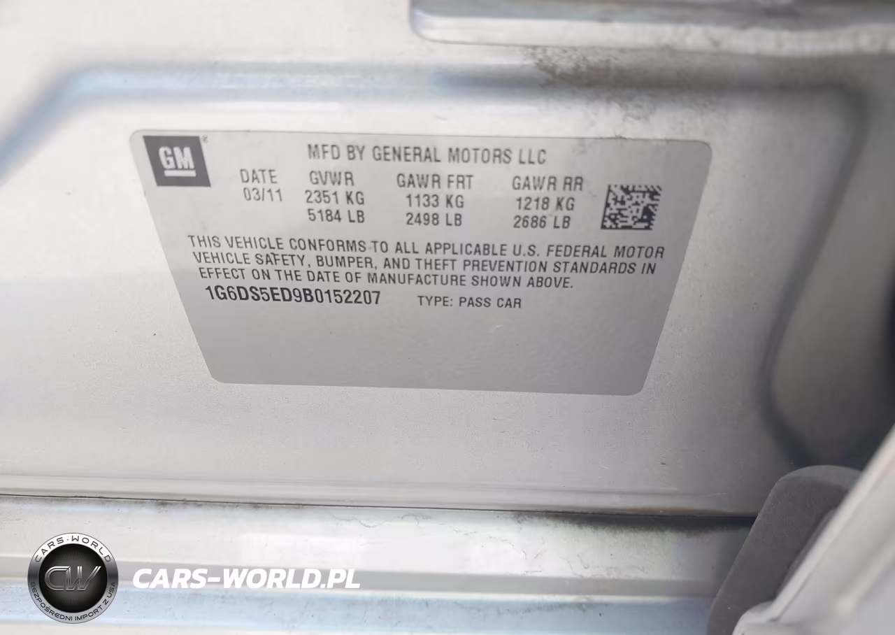 2011 Cadillac Cts Premium VIN:1G6DS5ED9B0152207 - 9