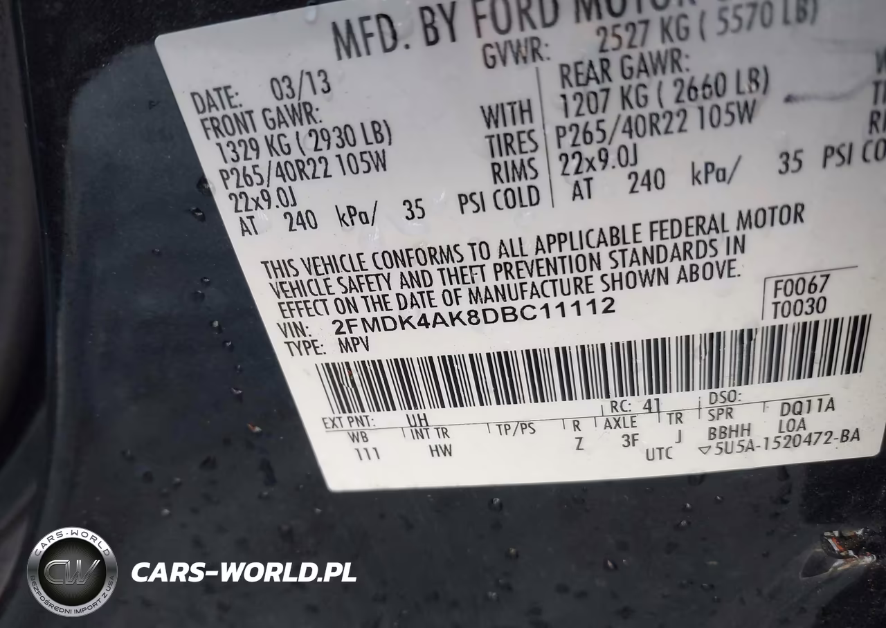 2013 Ford Edge Sport VIN:2FMDK4AK8DBC11112 - 9