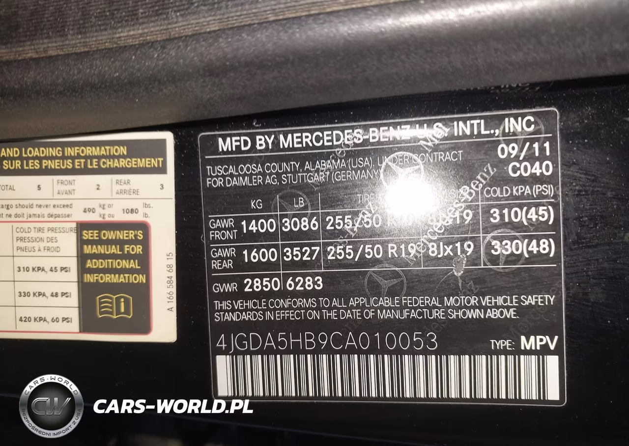 2012 Mercedes-Benz Ml 350 4Matic VIN:4JGDA5HB9CA010053 - 9