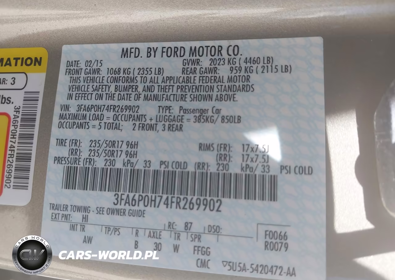 2015 Ford Fusion Se VIN:3FA6P0H74FR269902 - 9