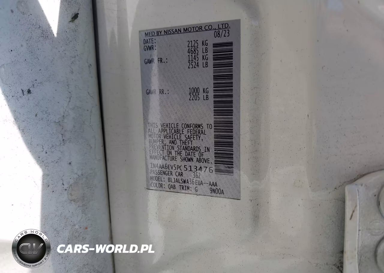 2023 Nissan Maxima Sr Xtronic Cvt VIN:1N4AA6EV5PC513476 - 9