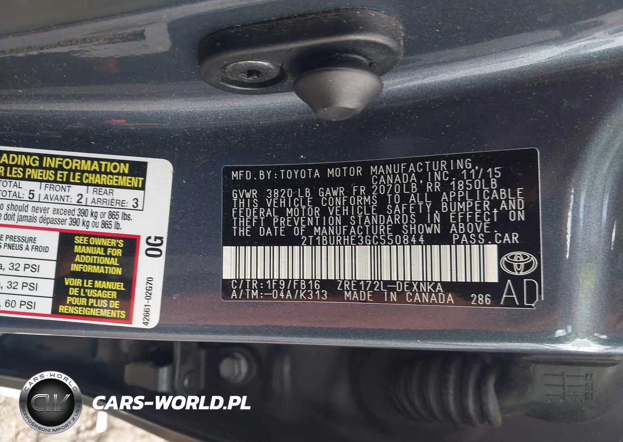 2016 Toyota Corolla Le VIN:2T1BURHE3GC550844 - 9