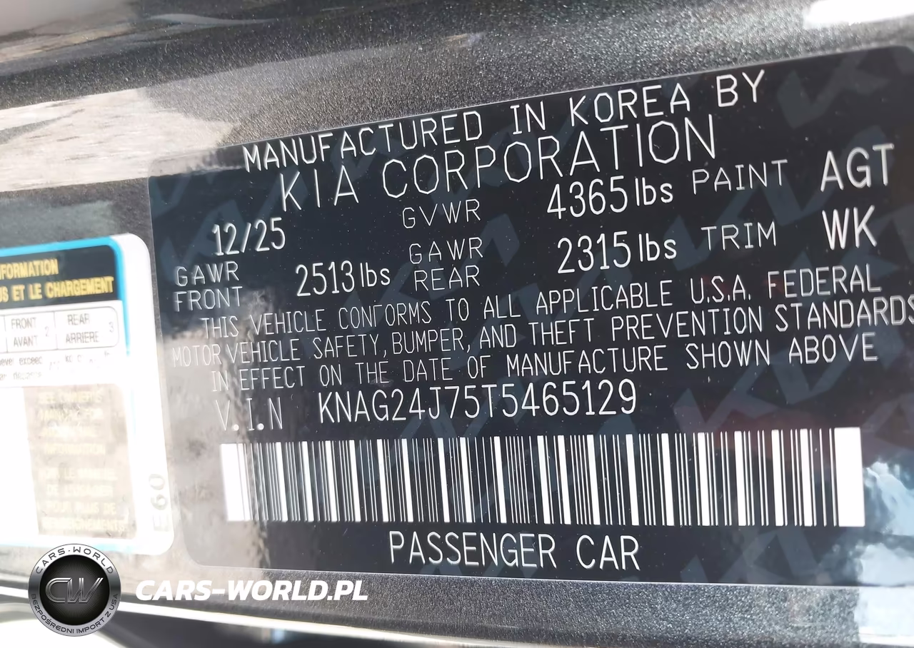 2026 Kia K5 Lxs Fwd VIN:KNAG24J75T5465129 - 9