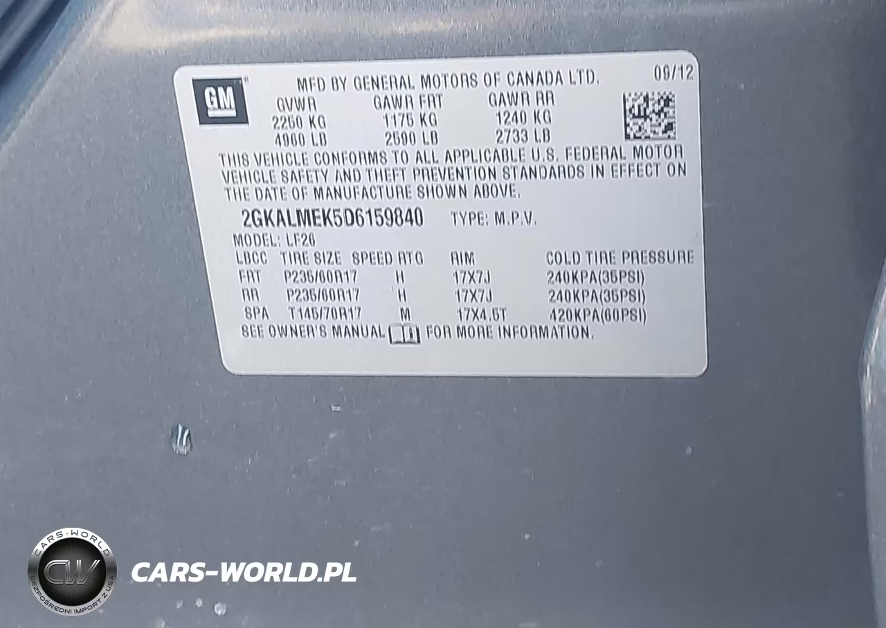 2013 GMC Terrain Sle-1 VIN:2GKALMEK5D6159840 - 12