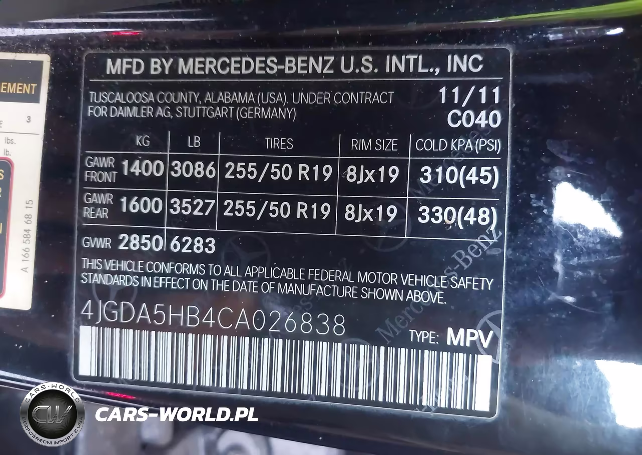 2012 Mercedes-Benz Ml 350 4Matic VIN:4JGDA5HB4CA026838 - 9