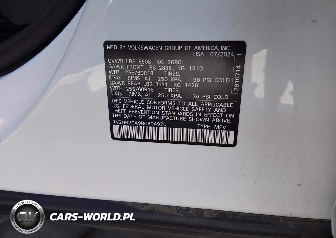 2024 Volkswagen Atlas 2.0T Peak Edition Sel VIN:1V2GR2CA9RC604970 - 9