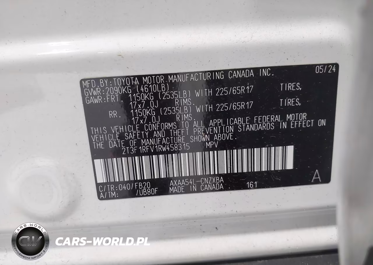 2024 Toyota Rav4 Le VIN:2T3F1RFV1RW458315 - 9