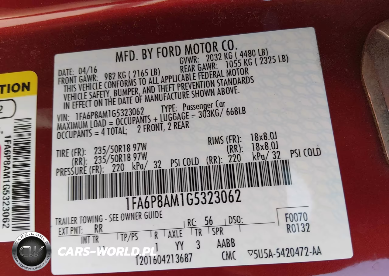 2016 Ford Mustang V6 VIN:1FA6P8AM1G5323062 - 9