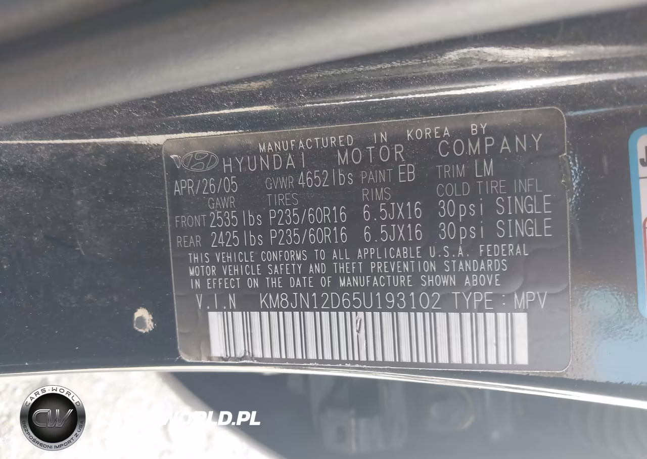 2005 Hyundai Tucson Gls-Lx VIN:KM8JN12D65U193102 - 9