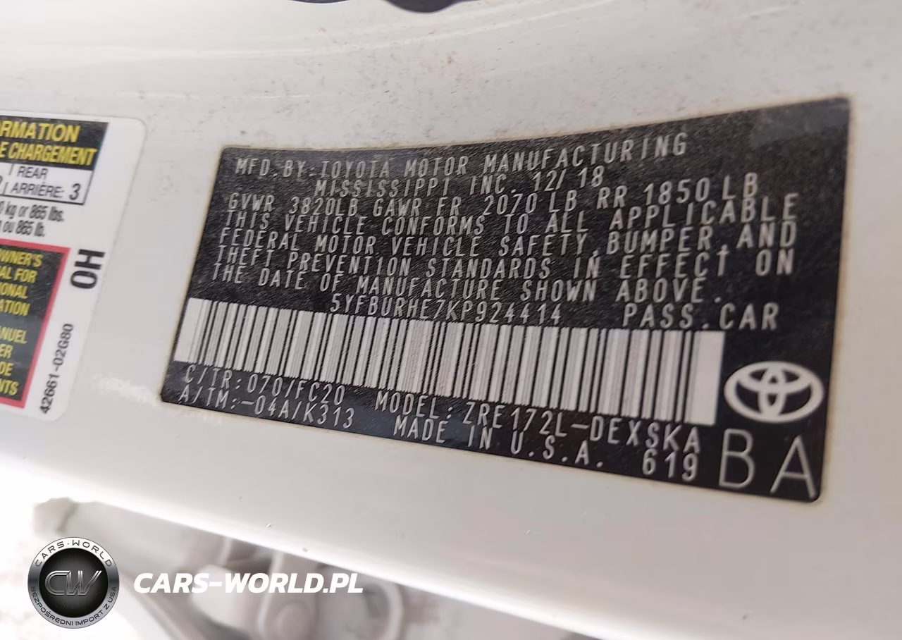 2019 Toyota Corolla Se VIN:5YFBURHE7KP924414 - 9