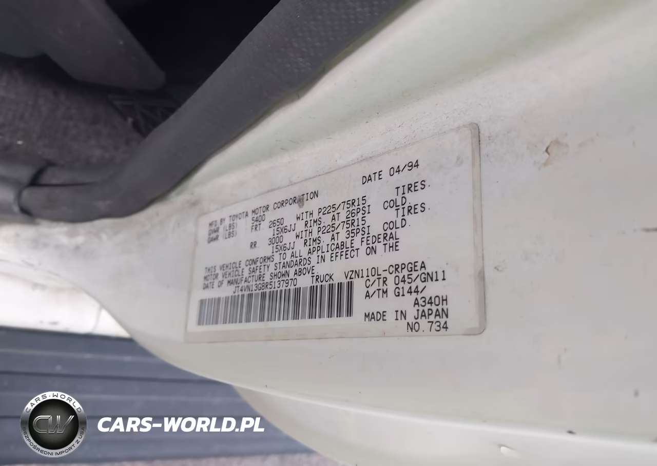 1994 Toyota Pickup 1-2 Ton Ex Long Whlbs Sr5 VIN:JT4VN13G8R5137970 - 9