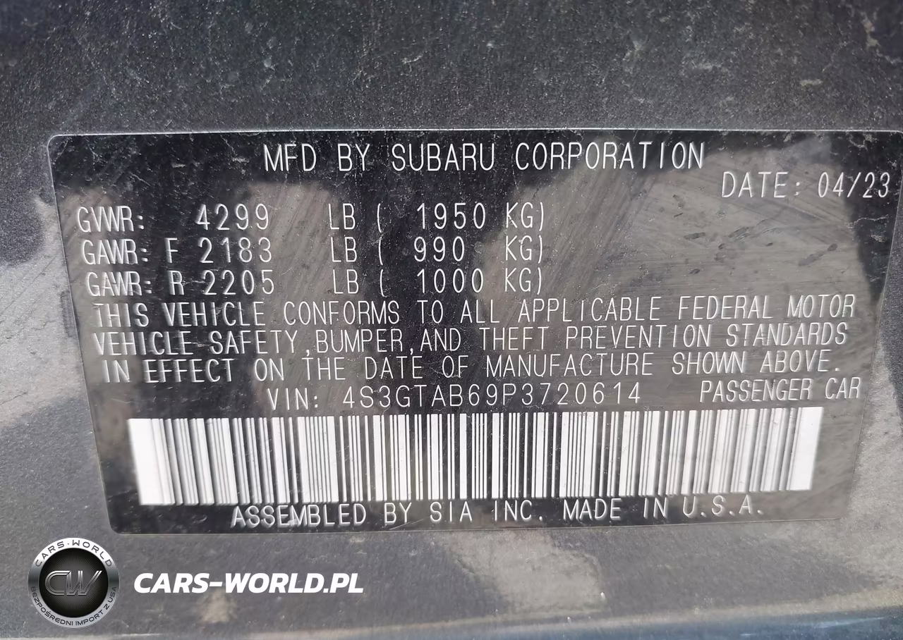 2023 Subaru Impreza Base 5-Door VIN:4S3GTAB69P3720614 - 9