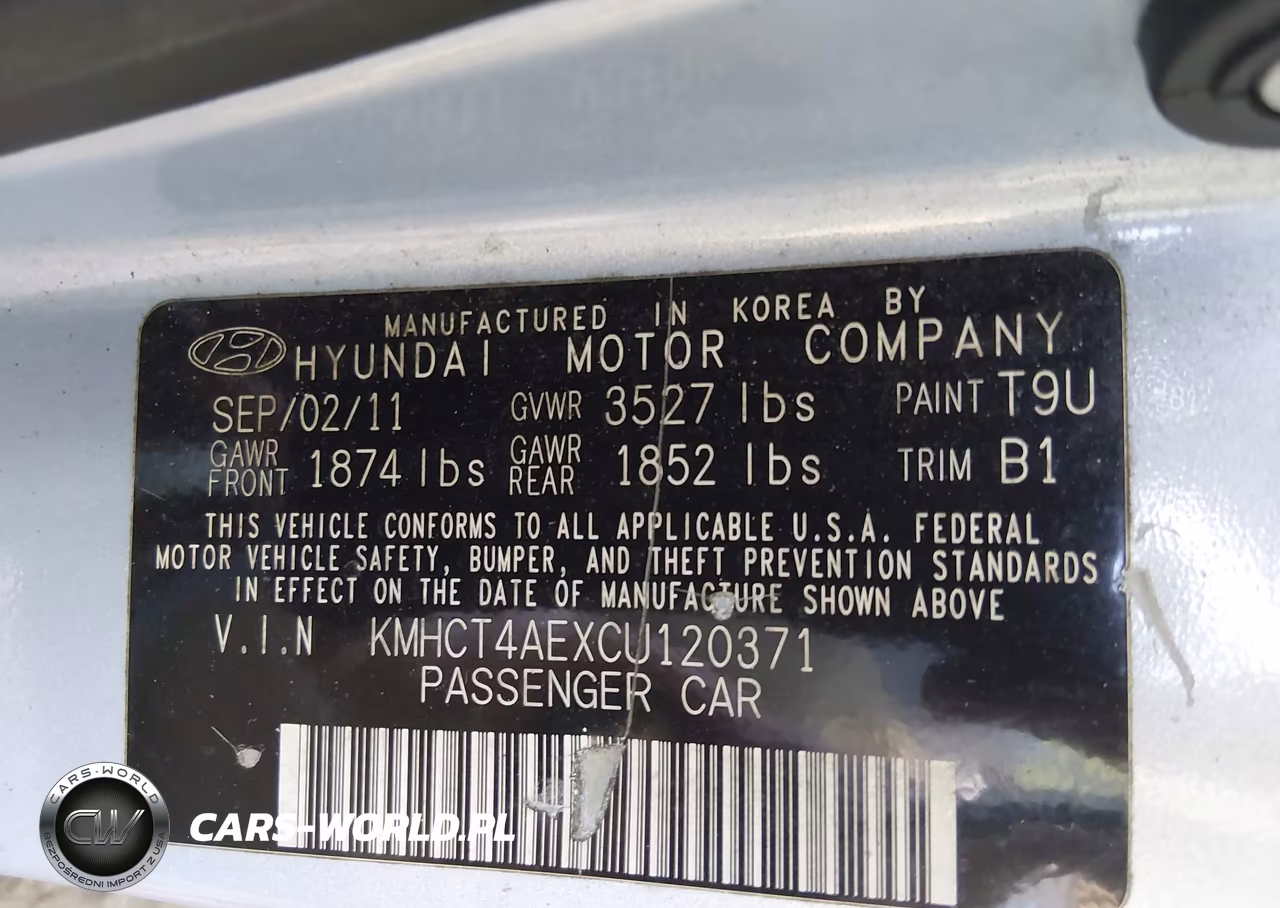 2012 Hyundai Accent Gls VIN:KMHCT4AEXCU120371 - 9