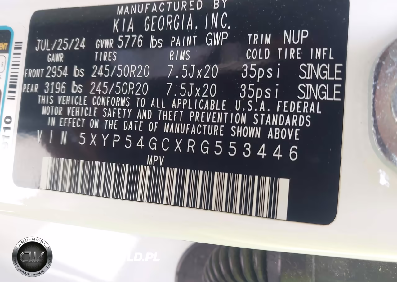 2024 Kia Telluride Sx VIN:5XYP54GCXRG553446 - 9