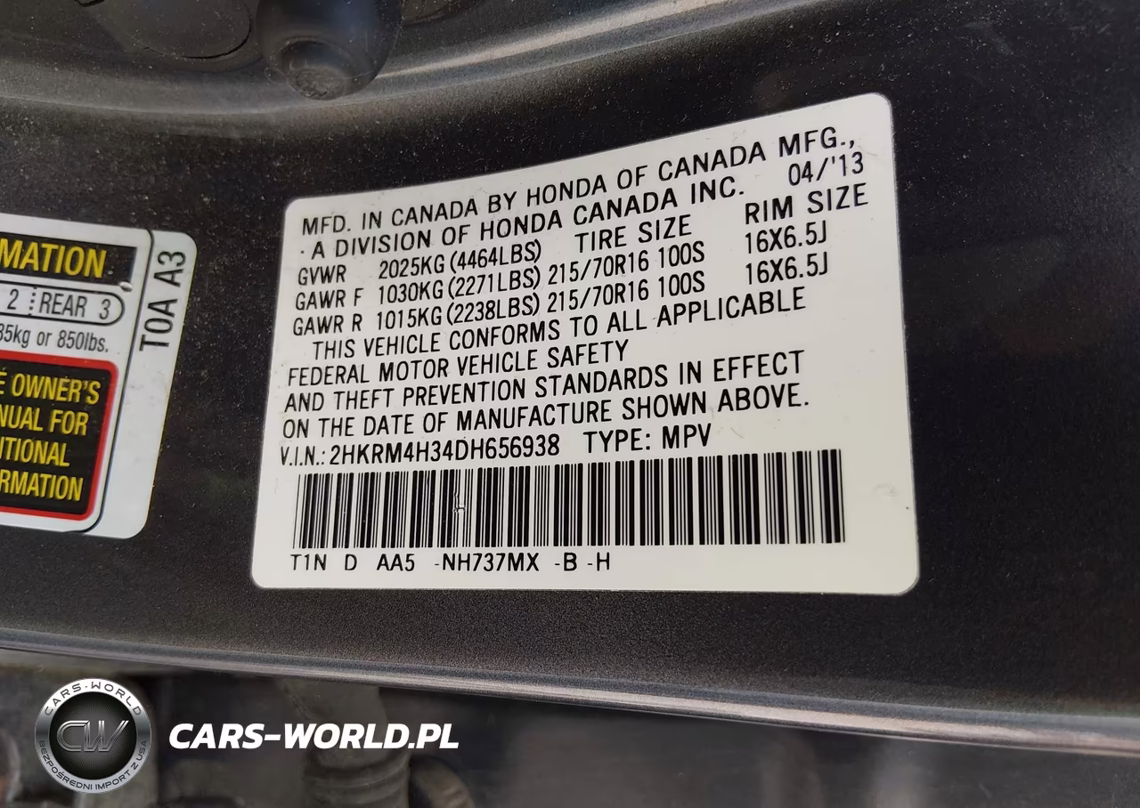 2013 Honda Cr-V Lx VIN:2HKRM4H34DH656938 - 9