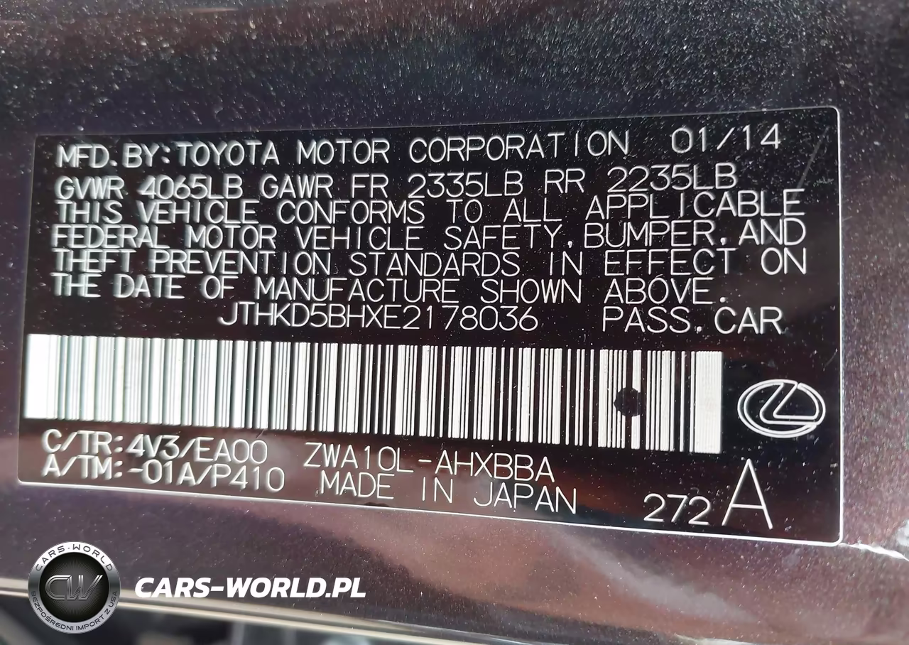 2014 Lexus Ct 200H VIN:JTHKD5BHXE2178036 - 9