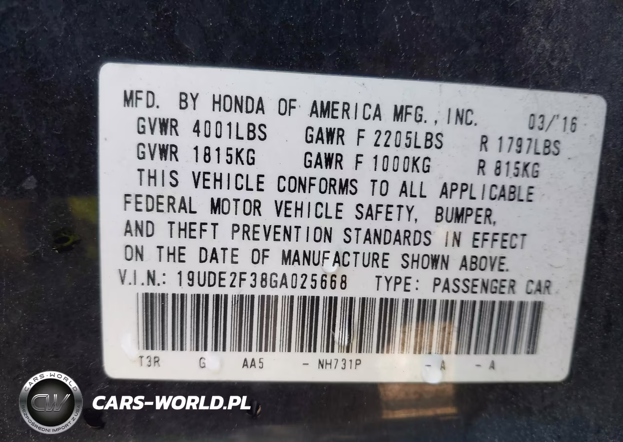 2016 Acura Ilx 2.4L-Acurawatch Plus Package VIN:19UDE2F38GA025668 - 9