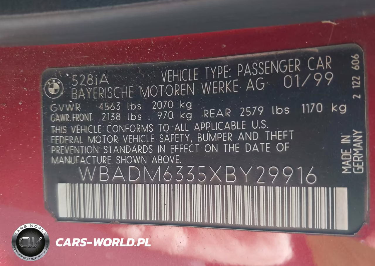 1999 BMW 528Ia VIN:WBADM6335XBY29916 - 9