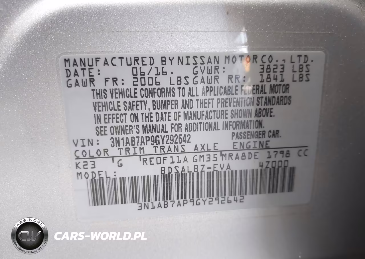 2016 Nissan Sentra Fe+ S-S-Sl-Sr-Sv VIN:3N1AB7AP9GY292642 - 9