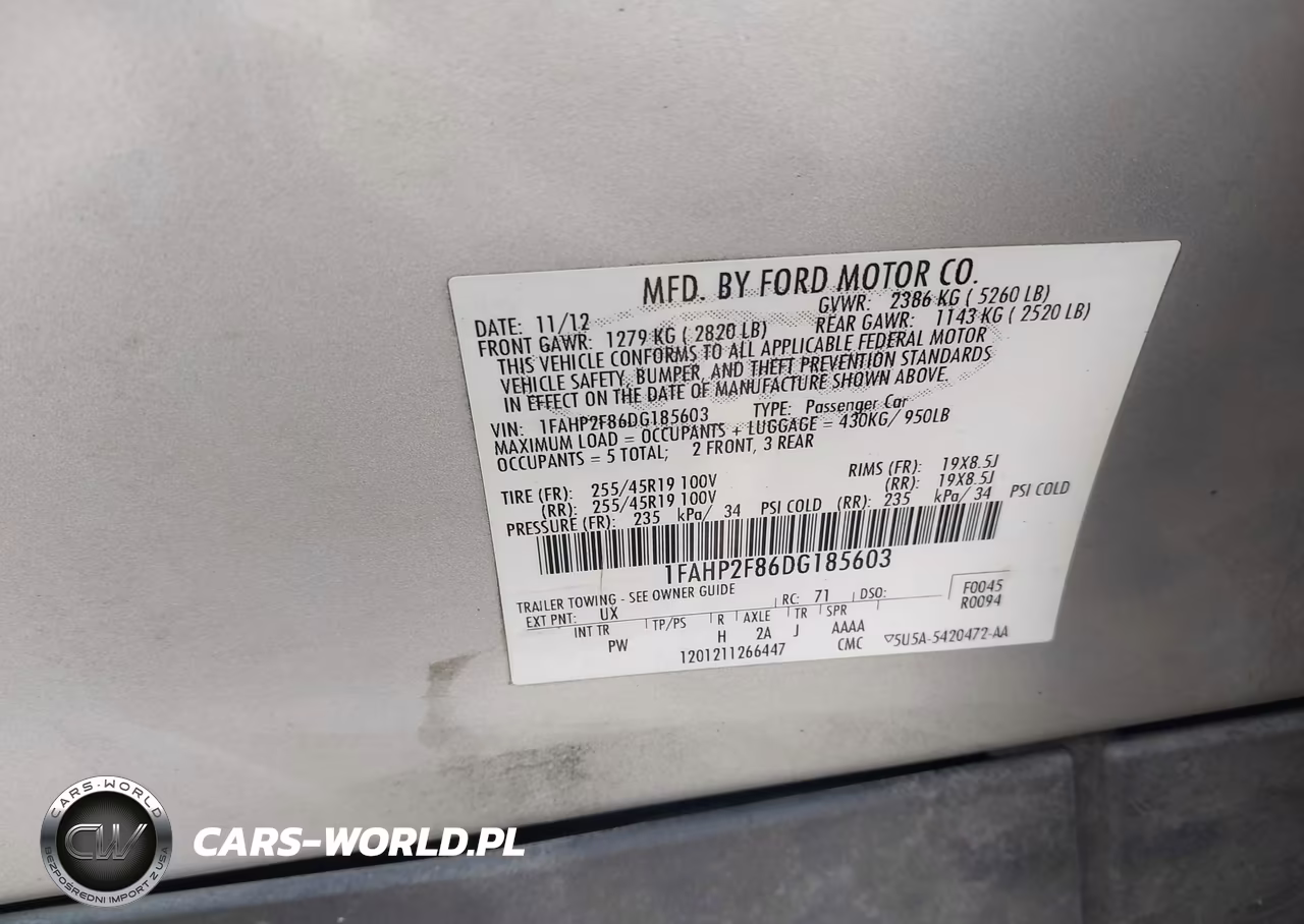 2013 Ford Taurus Limited VIN:1FAHP2F86DG185603 - 9