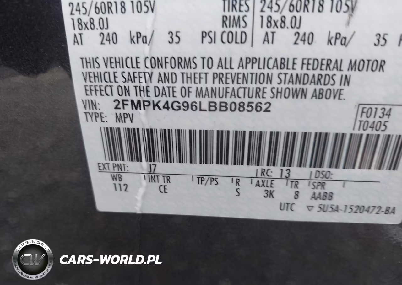 2020 Ford Edge Se VIN:2FMPK4G96LBB08562 - 9