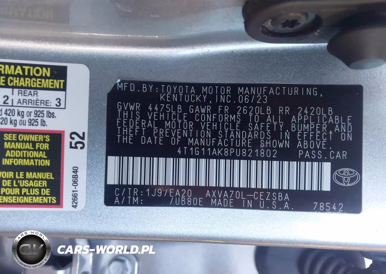 2023 Toyota Camry Se VIN:4T1G11AK8PU821802 - 9