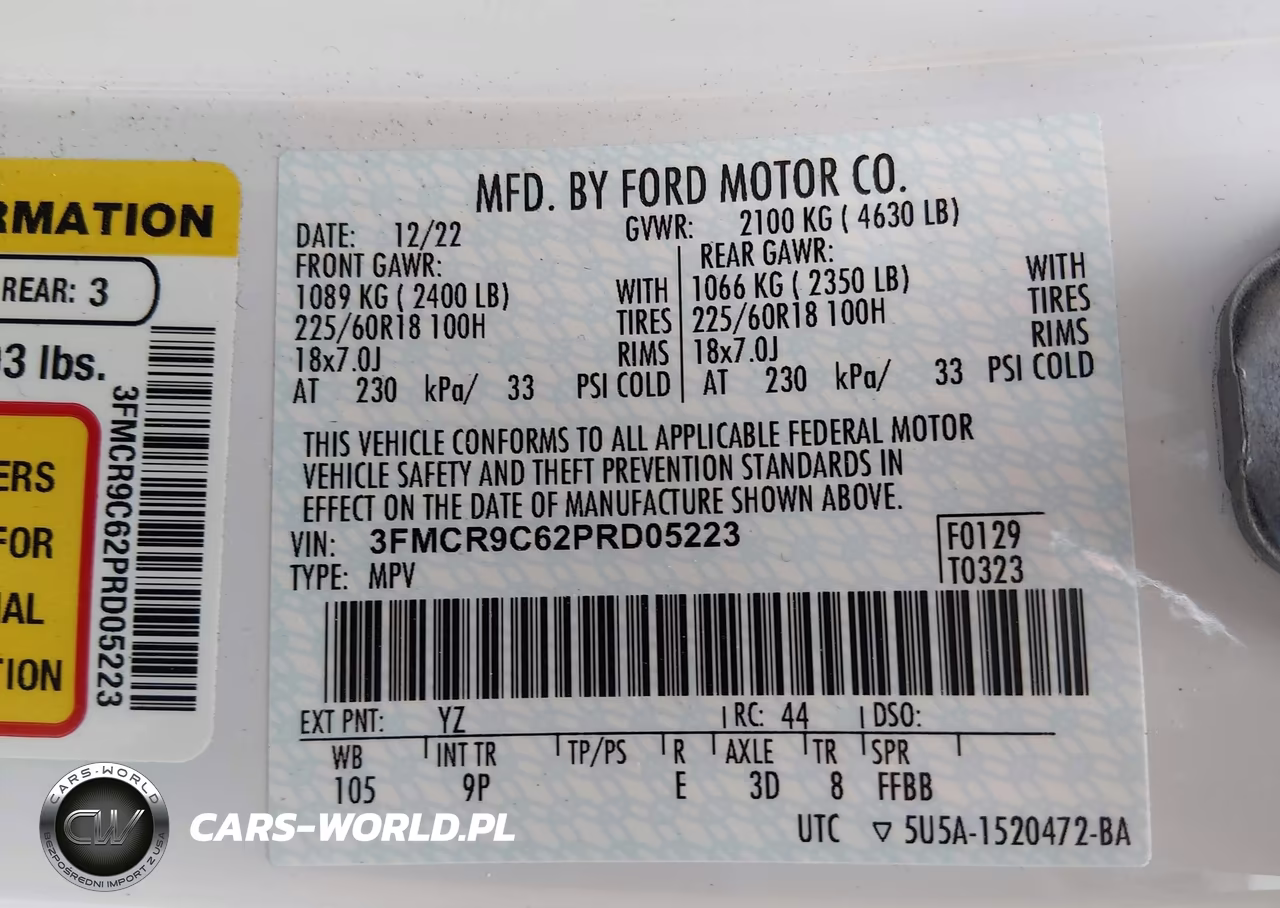 2023 Ford Bronco Sport Outer Banks VIN:3FMCR9C62PRD05223 - 9