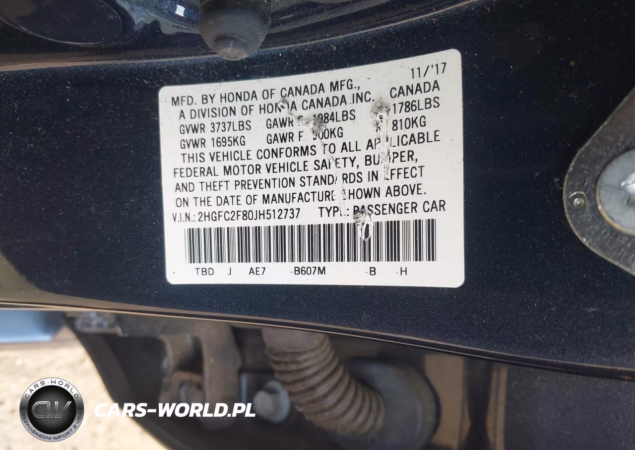 2018 Honda Civic Ex VIN:2HGFC2F80JH512737 - 9