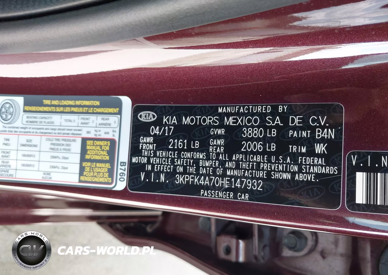 2017 Kia Forte Lx VIN:3KPFK4A70HE147932 - 9