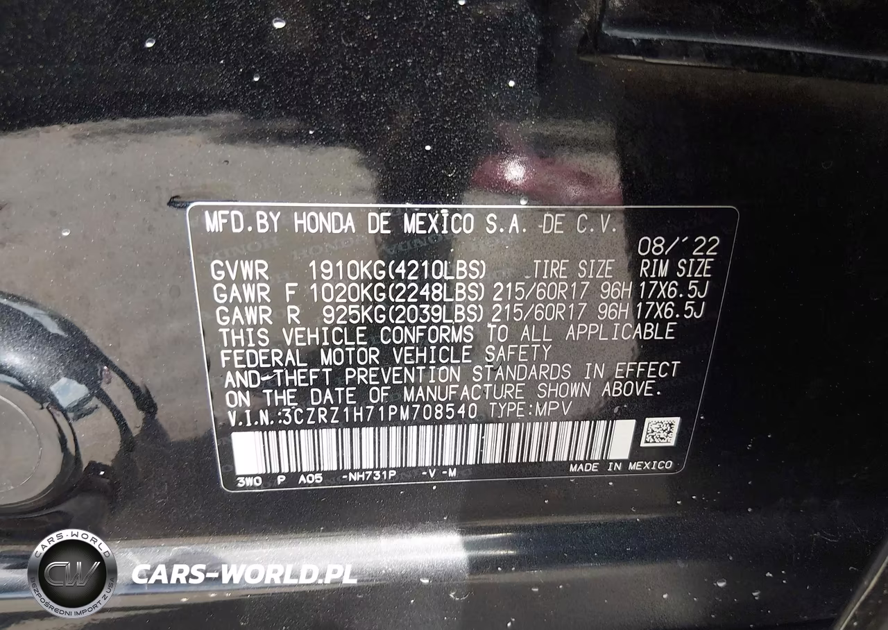 2023 Honda Hr-V 2Wd Ex-L VIN:3CZRZ1H71PM708540 - 9
