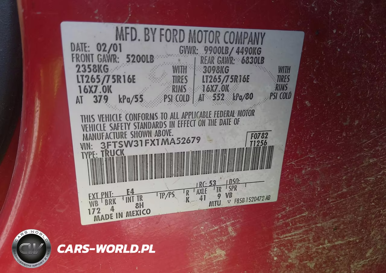 2001 Ford F-350 Lariat-Xl-Xlt VIN:3FTSW31FX1MA52679 - 9