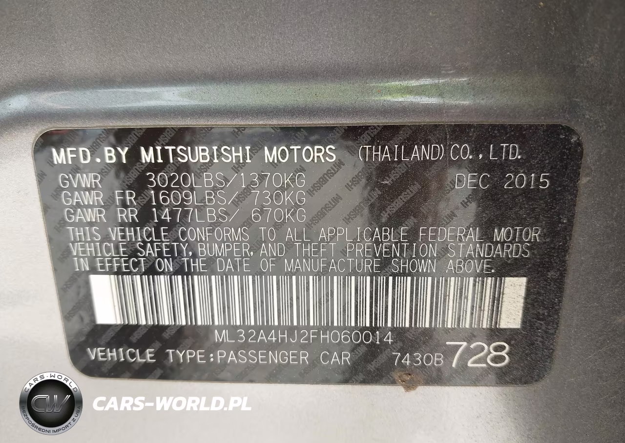 2015 Mitsubishi Mirage Rf VIN:ML32A4HJ2FH060014 - 9