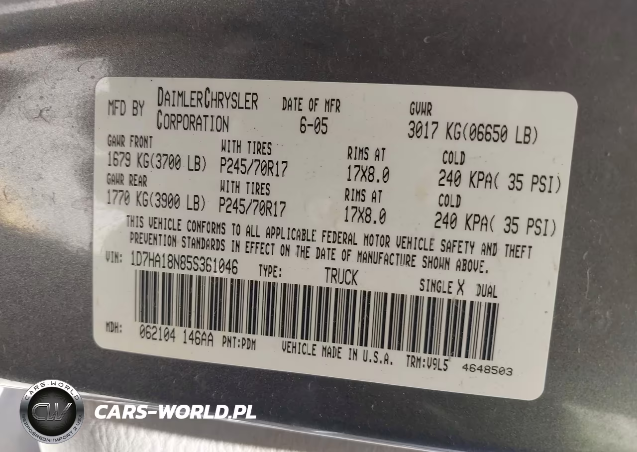 2005 Dodge Ram 1500 Slt-Laramie VIN:1D7HA18N85S361046 - 9