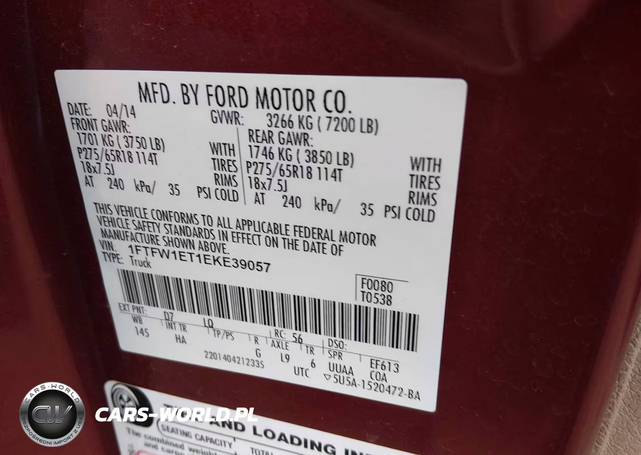 2014 Ford F-150 Lariat VIN:1FTFW1ET1EKE39057 - 9