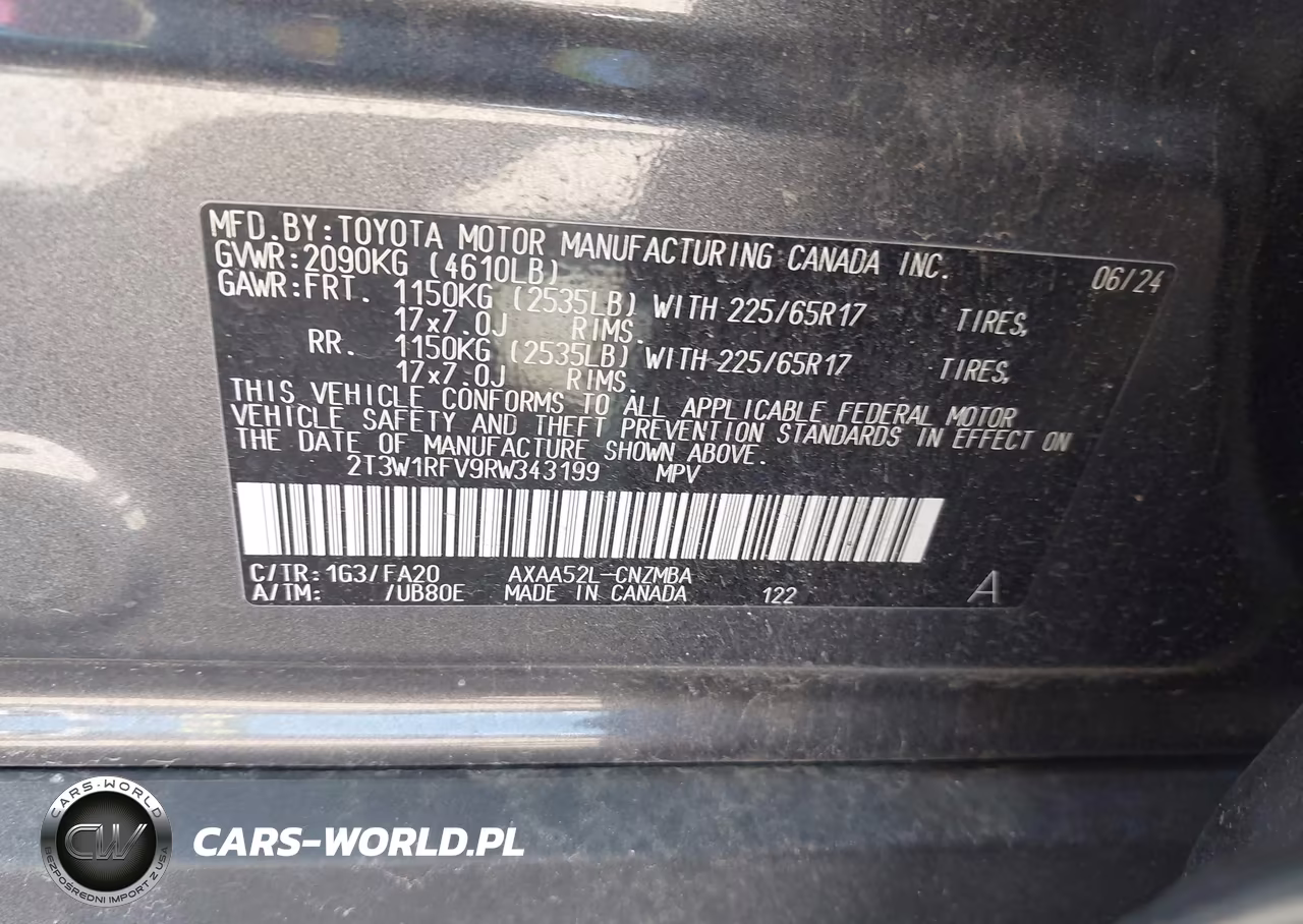 2024 Toyota Rav4 Xle VIN:2T3W1RFV9RW343199 - 9