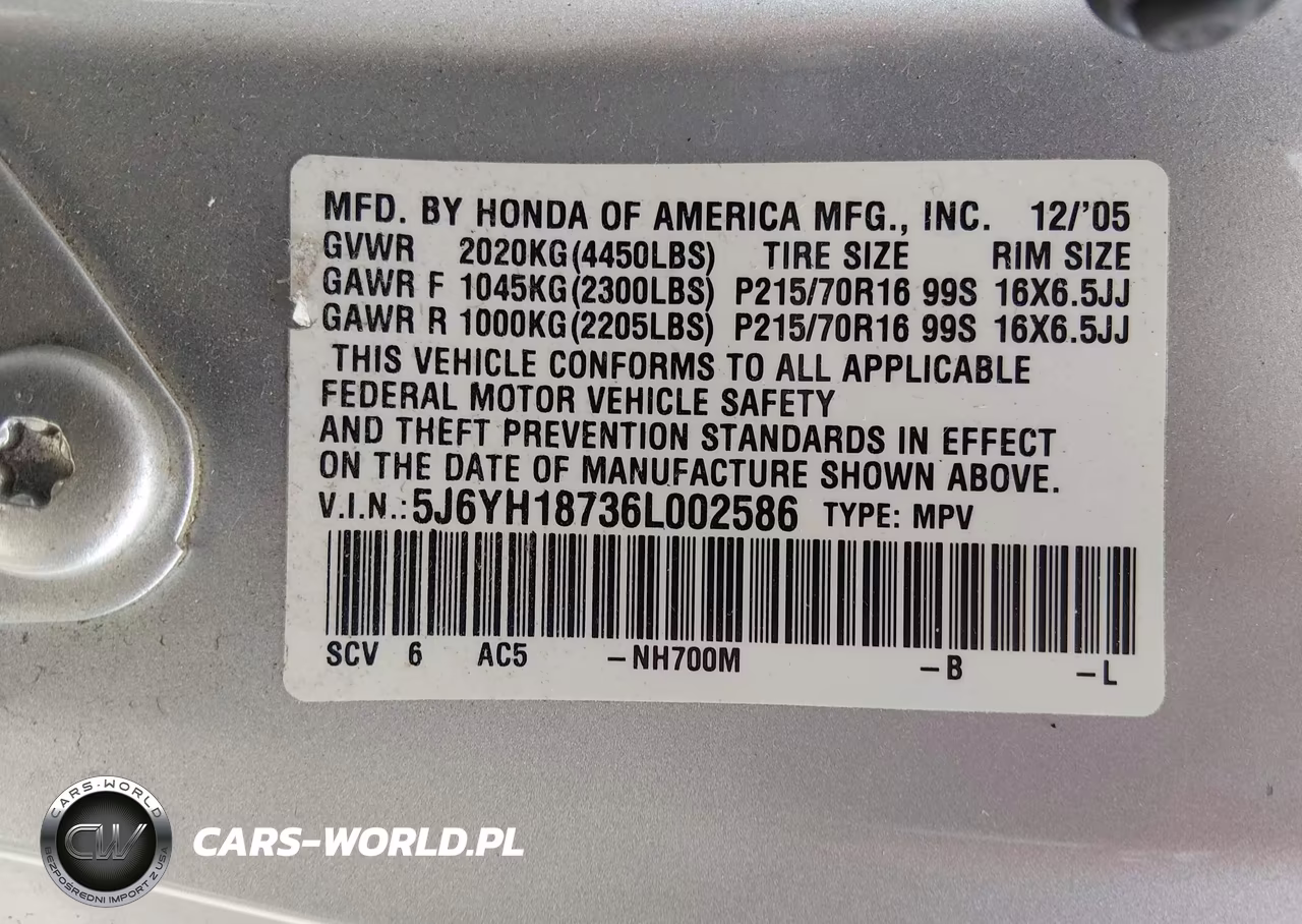 2006 Honda Element Ex VIN:5J6YH18736L002586 - 9